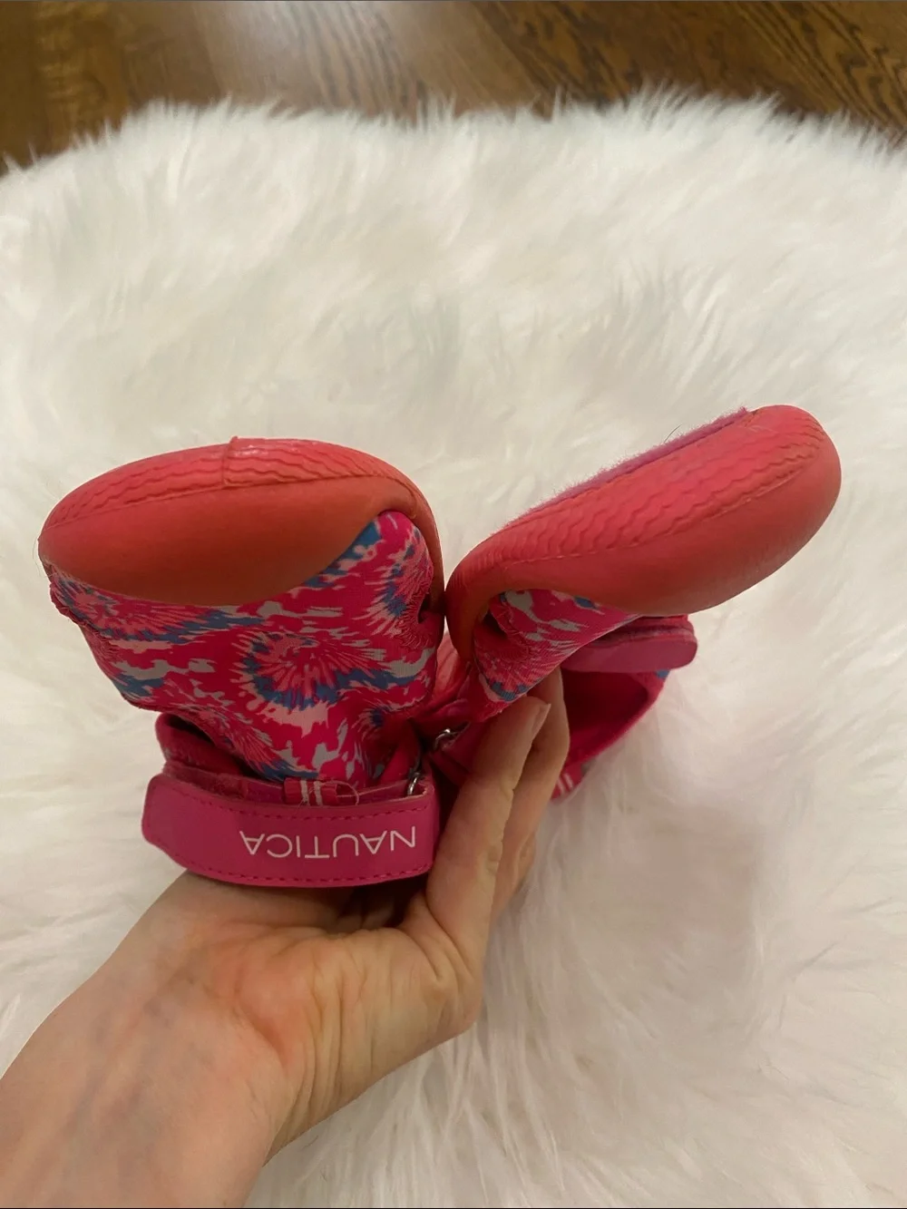 Nautica Kids Bright Pink & Blue Tie-Dye Water Shoes sz 10